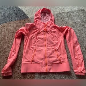 Lululemon Lined Windbreaker Hoodie Jacket Size 8 Peachy Pink